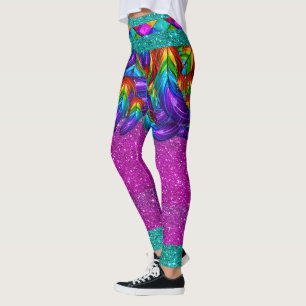 Plumes arc-en-ciel 2 Pop Fashion Leggings