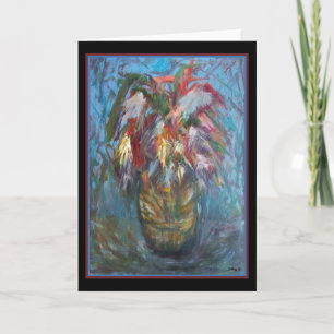 Plumes dans le vase - carte de voeux originale