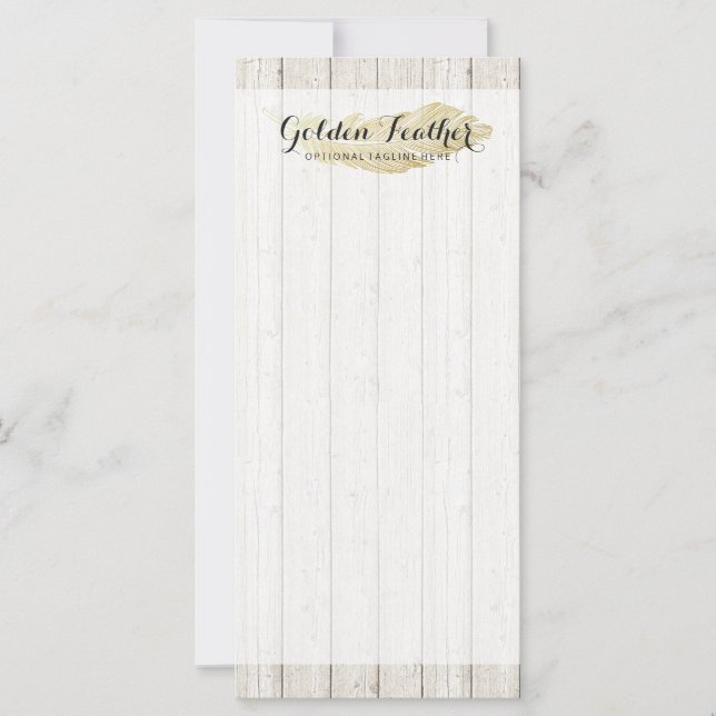 Plumes de Bohême d'or sur planches de Bois Rustiqu (Devant)