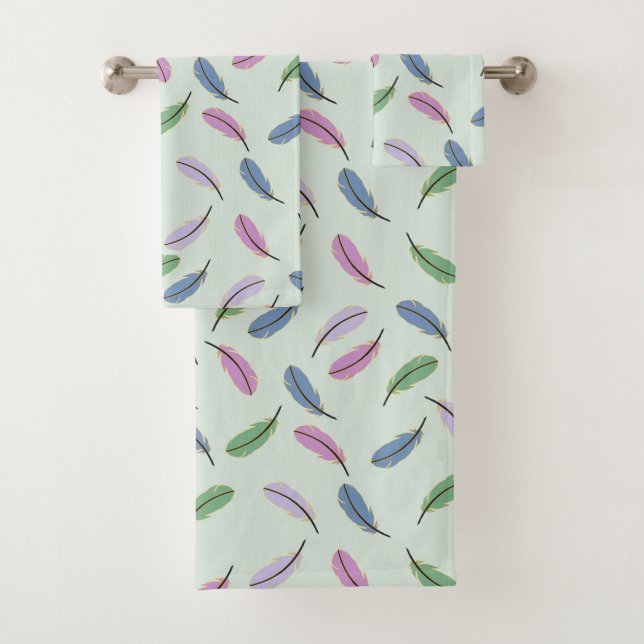 Plumes de chute modernes Pastel Blue (En situation)