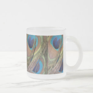 Plumes de paon brillant Motif Mug de verre dépoli