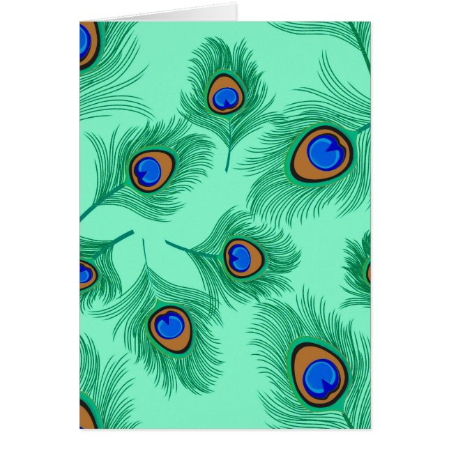 Plumes de paon turquoise sur Aqua clair (Devant)