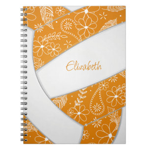 plumes doodle orange blanc journal de volleyball