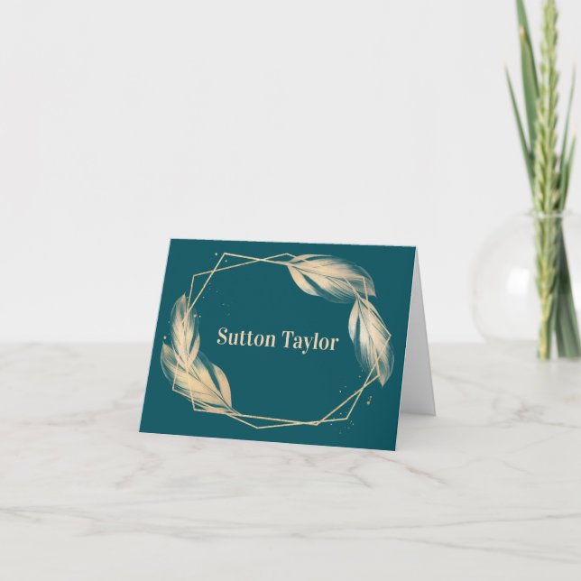Plumes d'or sur Turquoise (Devant)