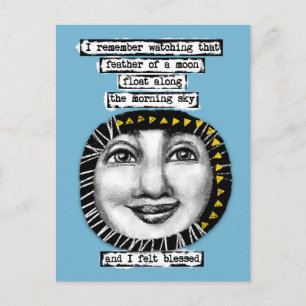 Plumes d'une carte postale lune