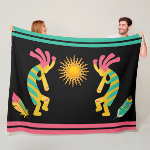 Plumes et couverture en polaire Kokopelli