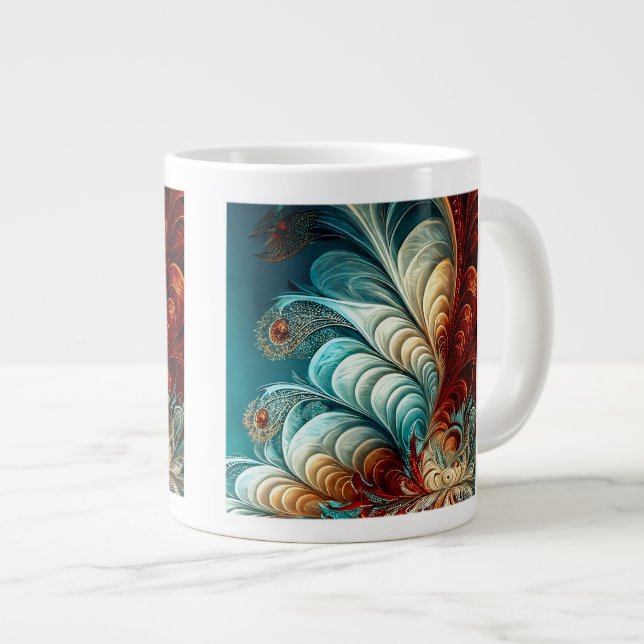 Plumes fractales Jumbo Mug (Devant droit)