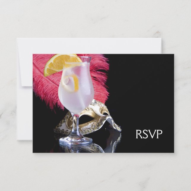 Plumes Masquerade Party RSVP (Devant)