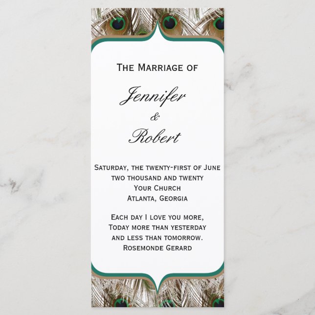 Plumes Peacock avec un programme à double cadre (Devant)