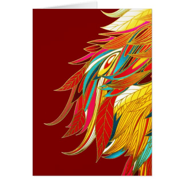 Plumes tribales exotiques colorées rouges (Devant)