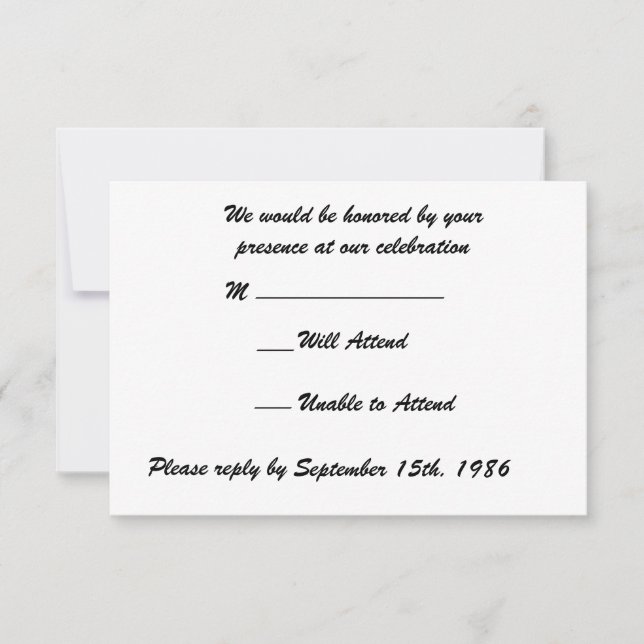 Plumes Vertes avec RSVP de Mariage Noir (Devant)