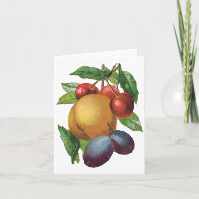 Plums, Cerises, Pêche Carte pour notes personnalis (Devant)