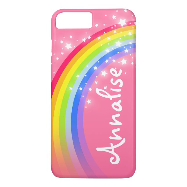Plus/7 Plus Nommé 8 lettre arc-en-ciel rouge rose coque iphone (Dos)