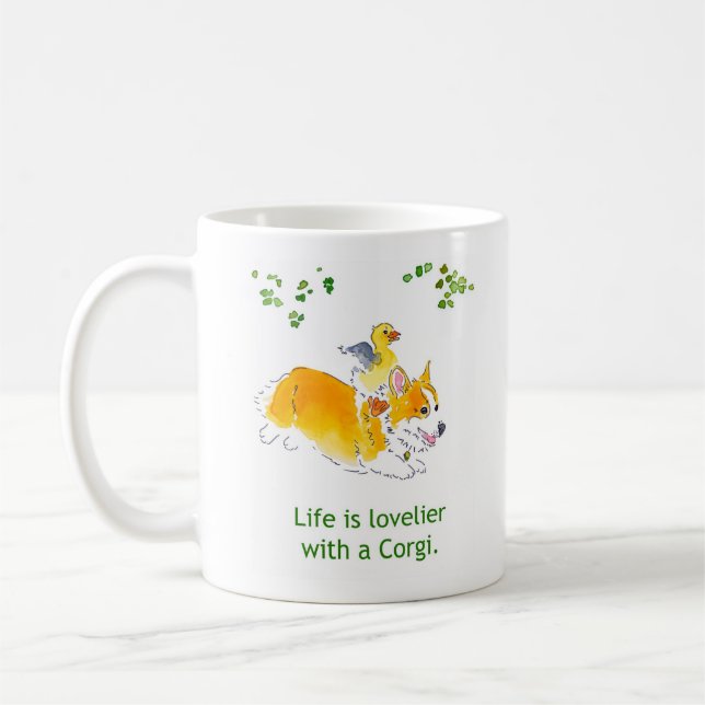 Plus beau avec une tasse de corgi (Gauche)