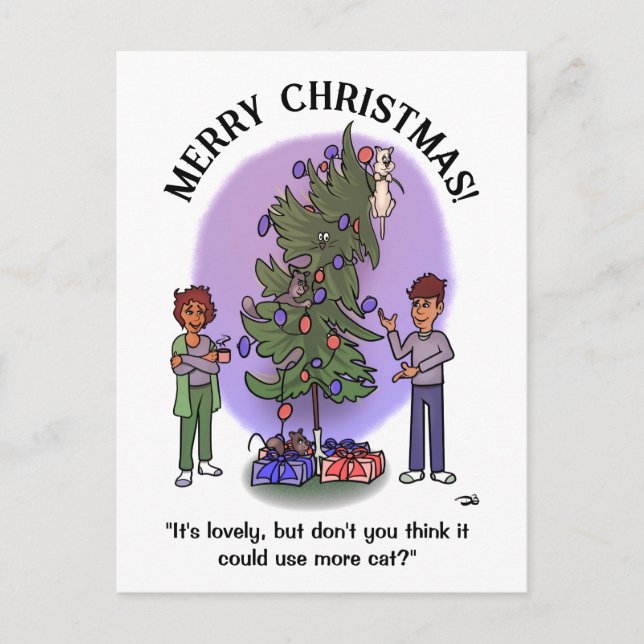 Plus Carte postale de Noël de chat (Devant)