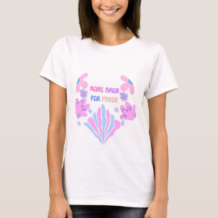 Plus d'Amor Por Favor T-Shirt Floral Pastel Mignon