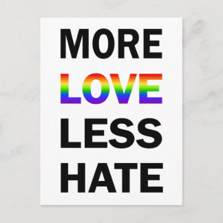 Plus d'amour moins de haine carte postale