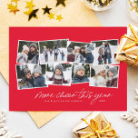 Plus de joie cette année 8 photo collage carte de<br><div class="desc">Encore plus de joie cette année ! Fêtez une année de joie avec cette carte de 8 photos festives. L'écriture moderne "plus de joie cette année" se trouve en dessous d'une collection de photos qui peuvent être tirées d'une séance photo familiale unique ou des faits marquants de l'année. Idéal pour...</div>