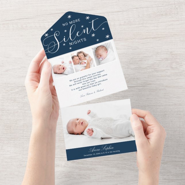 Plus de nuits silencieuses 4 Photos Faire-part de  (Déchirure)