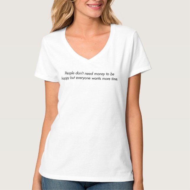 Plus de temps T-shirt à col V de base pour femmes (Devant)