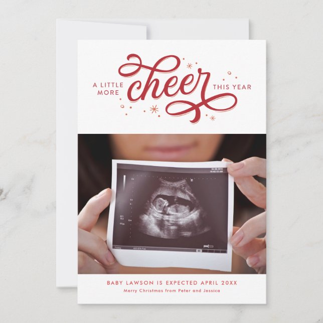 Plus Faire-part de grossesse de Noël (Devant)