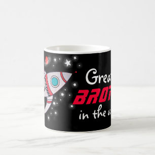 "Plus grand FRÈRE dans l'univers" mug noir / rouge