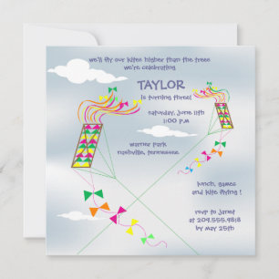 Plus haut - cerfs-volants invitations anniversaire