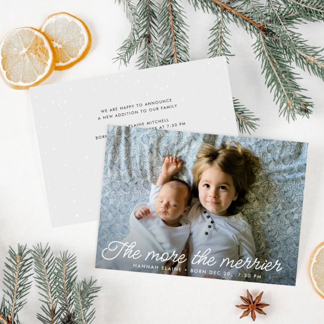 plus la carte de faire-part de naissance merrier e (Créateur téléchargé)