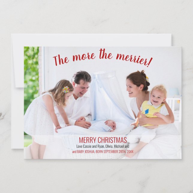 Plus le Faire-part de naissance photo Merrier est  (Devant)