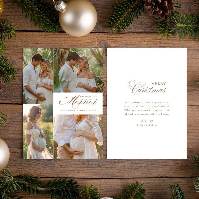 Plus le Faire-part photo Gold Baby est merrier (Créateur téléchargé)