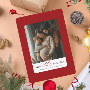 Plus Le Merrier Christmas Baby Photo Faire-part
