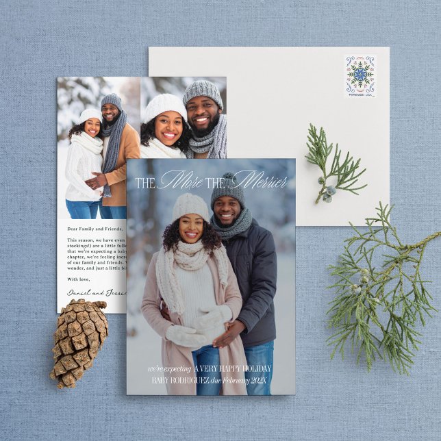 Plus Le Merrier Holiday Pregancy Faire-part (Créateur téléchargé)