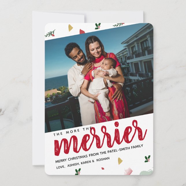 Plus Le Merrier Noël Baby Faire-part de naissance (Devant)
