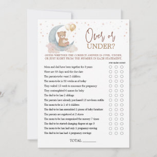 Plus ou moins de jeu sur la carte de Baby shower d