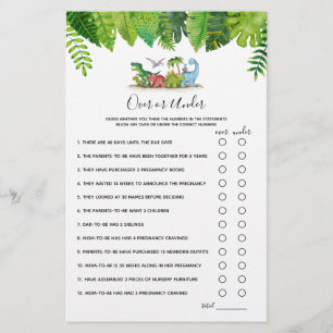 Plus ou moins Dinosaur Baby shower jeu