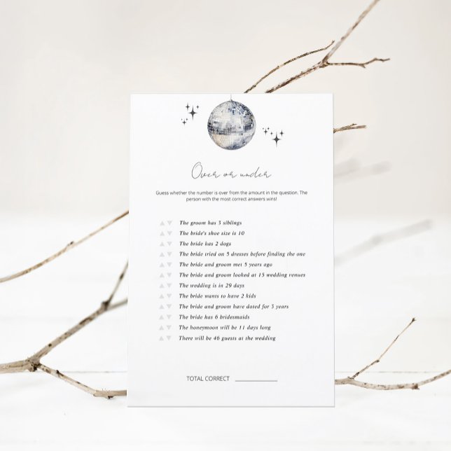 Plus Ou Moins Disco Ball Fête des mariées Jeu (Créateur téléchargé)