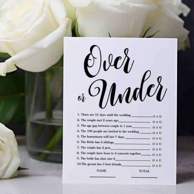 Plus ou Moins Jeu de Baby Shower Mariée Simple (Créateur téléchargé)