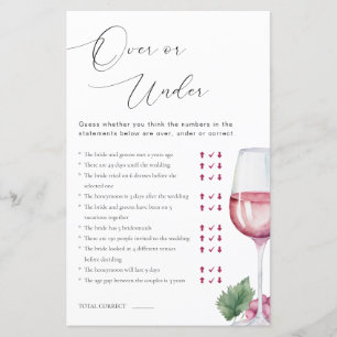 Plus ou moins Vino avant Vows Fête des mariées Jeu
