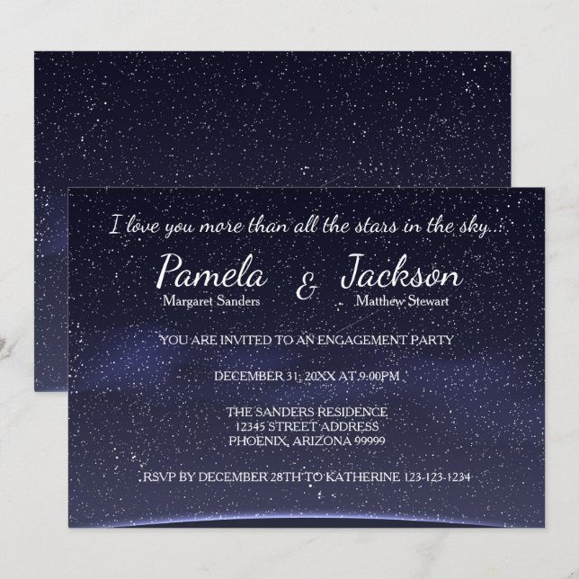Plus que toutes les étoiles - Invitation à la soir (Devant / Derrière)