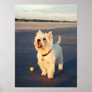 Plus s'il vous plaît !  Affiche de balle Westie