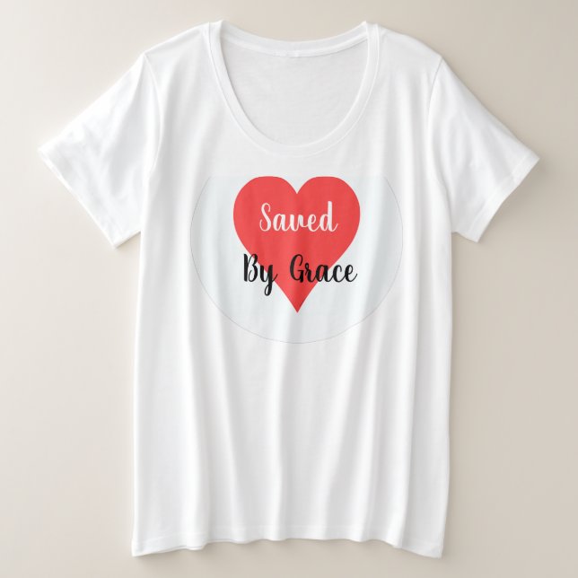 Plus Taille Femmes Économisées Par Grace Graphic T (Design devant)