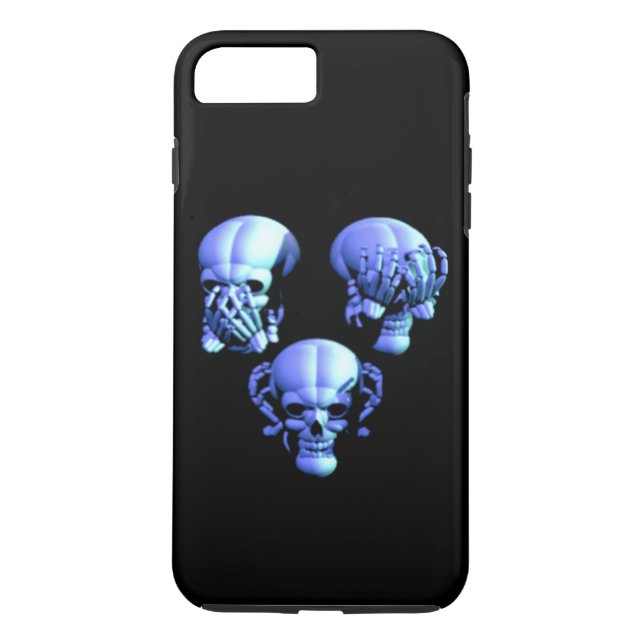 Plus Voir Hear Speak No Evil Skulls iPhone 7 Coque (Dos)
