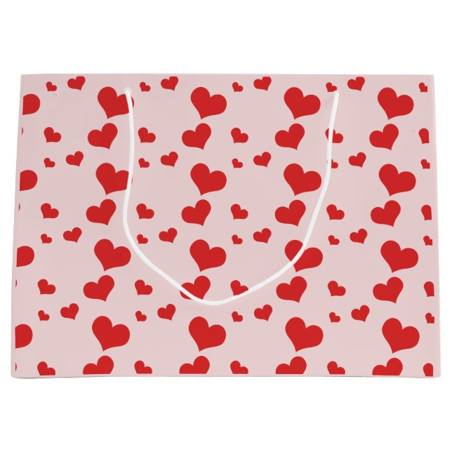 Plusieurs coeurs rouges sur un mignon sac cadeau (Devant)