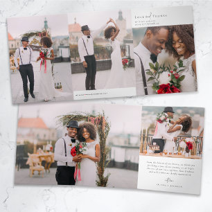 Plusieurs Mariage photo triple Carte de remercieme