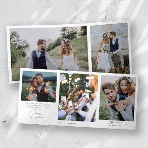Plusieurs Mariage photo triple Carte de remercieme