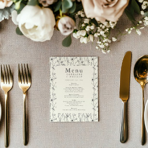 Plutôt délicat menu de mariage fleur sauvage