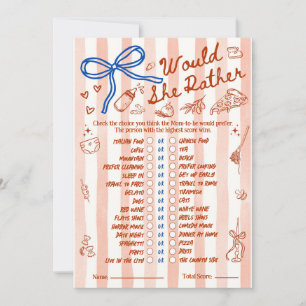 Plutôt Elle Bébé Jeu de Baby Shower en Rouge Bleu