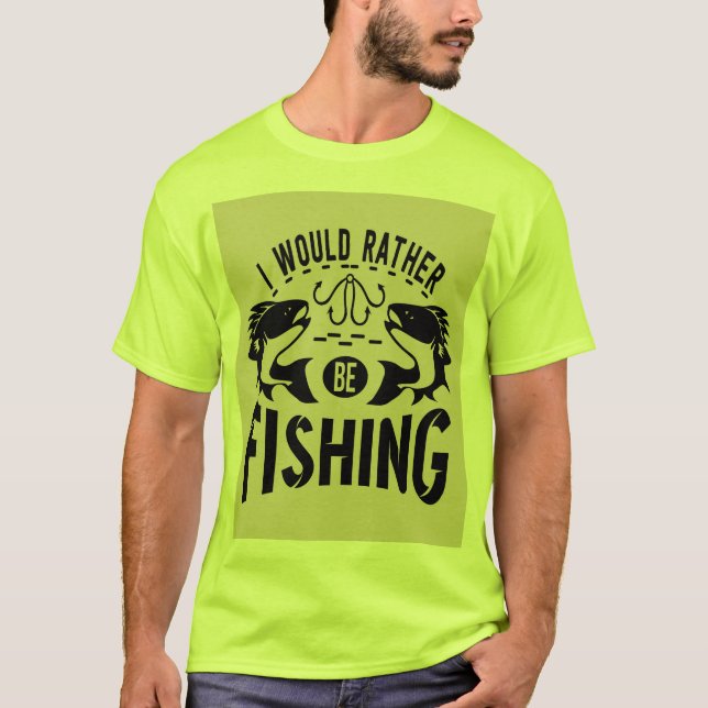 Plutôt être Pêche T-Shirt Homme - Angler Cadeau Te (Devant)