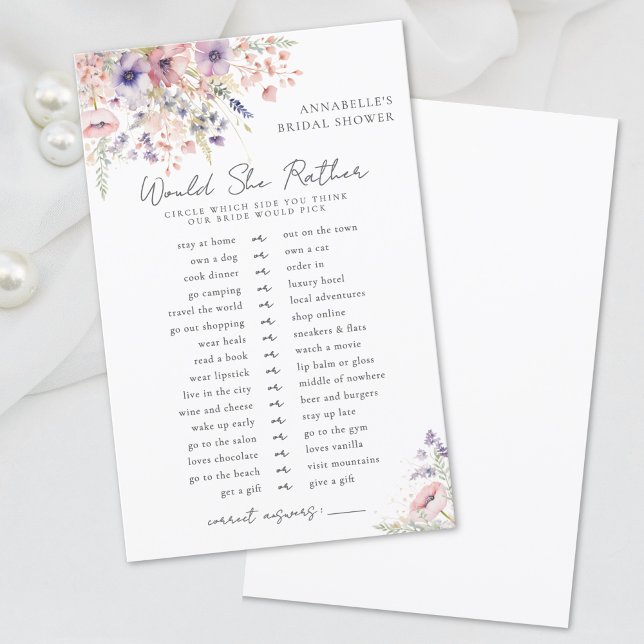 Plutôt Fleur sauvage Fête des mariées (Would Rather Wildflower Bridal Shower)