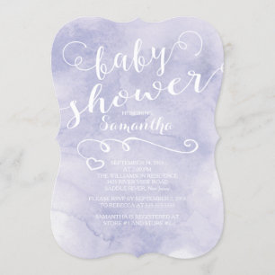 Plutôt Purple Aquarelle Baby shower Invitation
